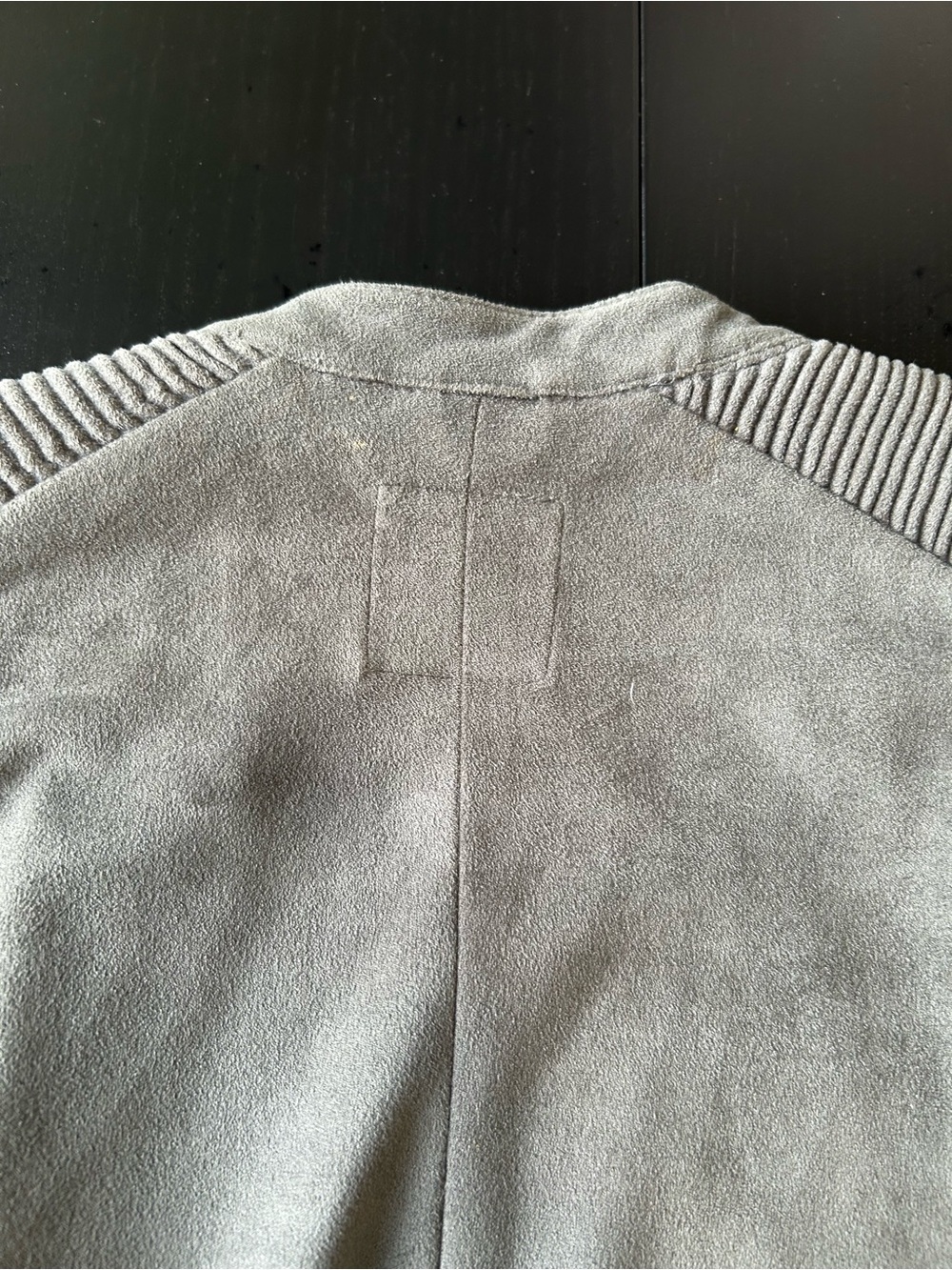 Sandwich Faux Microsuede Drape Jacket Gray Moto 90s Minimalism Quiet Luxury - Picture 14 of 15